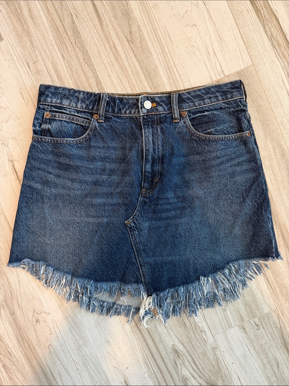 We The Free Denim Jean Skirt Frayed Size 31
